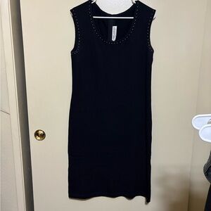 St. John Elegant Black Midi Dress